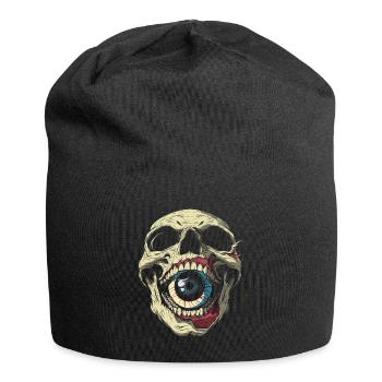 Weirdcore Ästhetisch Totenkopf Augapfel Gruselig S - Jersey-Beanie - Schwarz - Vorne