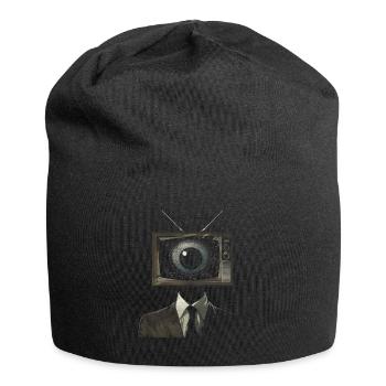Weirdcore Ästhetik TV Mann Augapfel Grunge Strange - Jersey-Beanie - Schwarz - Vorne