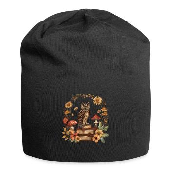 Cottagecore esthétique hibou livres champignon sorcière fl - Bonnet en jersey - noir - Devant