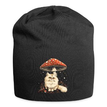 Cottagecore Ästhetische Perserkatze Pilz Witchy Fl - Jersey-Beanie - Schwarz - Vorne