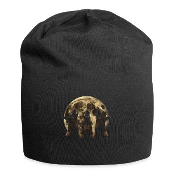 Belgischer Malinois Hund Heulender Mond - Jersey-Beanie - Schwarz - Vorne