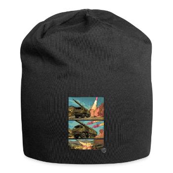 Military vehicles with pink rockets - Jersey Beanie - black - Front