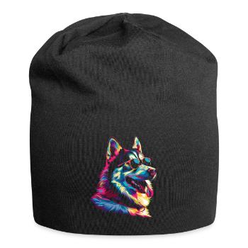Siberian Husky Dog Sunglasses Popart - Jersey Beanie - black - Front