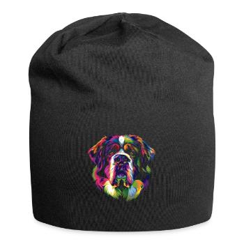 St. Bernard Dog Popart - Jersey Beanie - black - Front