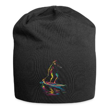 SUP Stand Up Paddling Paddle Board Popart - Jersey Beanie - black - Front