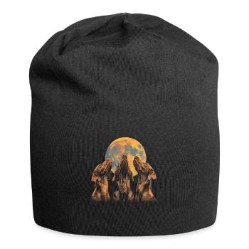 Baie de Chesapeake Retriever Chien Lune Hurlante - Bonnet en jersey - noir - Devant