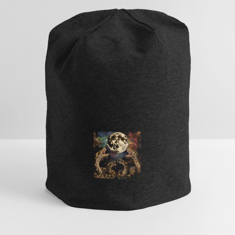 Kugelpython Schlange Heulender Mond Jersey-Beanie