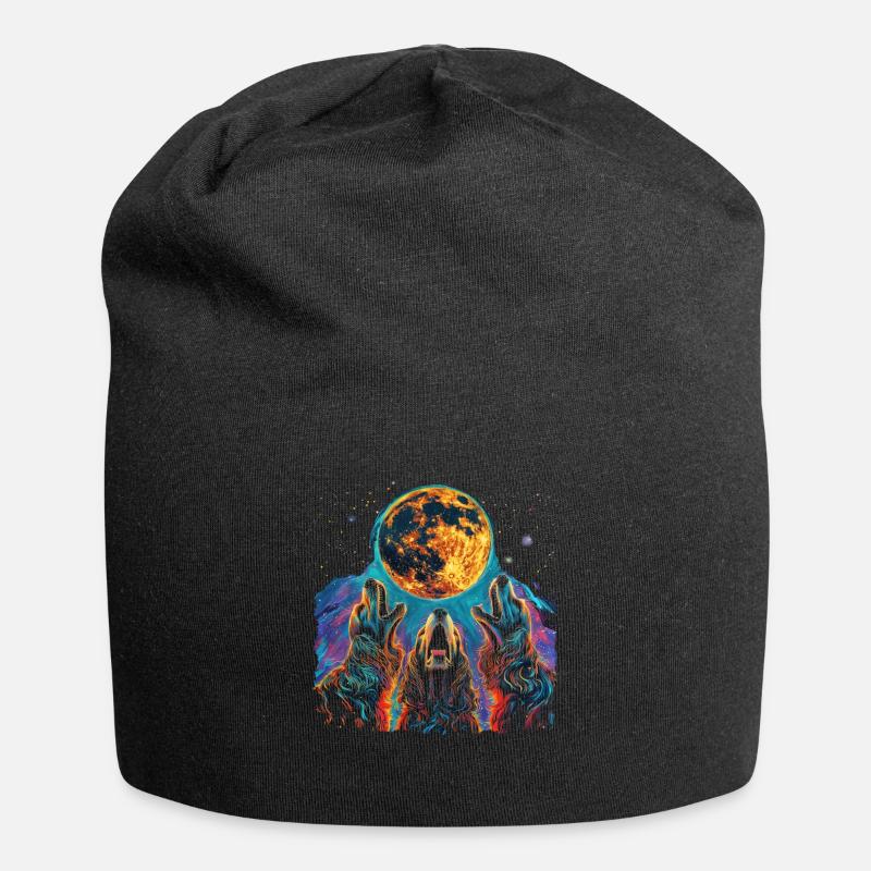 Cocker Spaniel Hund Heulender Mond - Jersey-Beanie - Schwarz