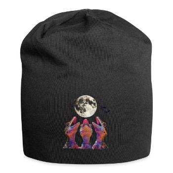 Lézard huppé Lune hurlante - Bonnet en jersey - noir - Devant