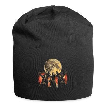 German Shepherd Howling Moon - Jersey Beanie - black - Front