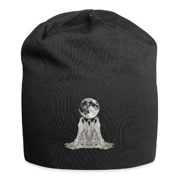 Ghost Halloween Spooky Howling Moon - Jersey Beanie - black - Front