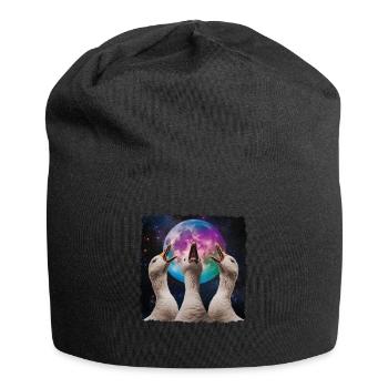 Oie canard lune hurlante - Bonnet en jersey - noir - Devant
