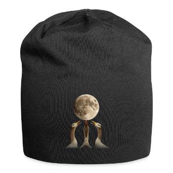 Oie canard lune hurlante - Bonnet en jersey - noir - Devant