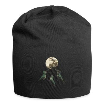 colibri oiseau lune hurlante - Bonnet en jersey - noir - Devant