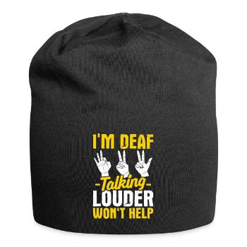 Deaf Pride ASL Sign Language - Jersey Beanie - black - Front