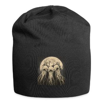 Jellyfish Ocean Howling Moon - Jersey Beanie - black - Front