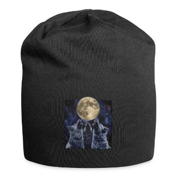 Keeshond Hund Heulender Mond - Jersey-Beanie - Schwarz - Vorne