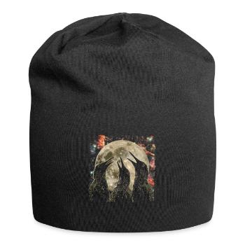 Kiwi Bird New Zealand Howling Moon - Jersey Beanie - black - Front