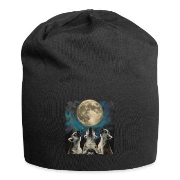 Lemur Ringelschwanz Heulender Mond - Jersey-Beanie - Schwarz - Vorne