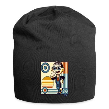 Retro Cartoon Gentleman im Stil der 20er Deco-Art - Jersey-Beanie - Schwarz - Vorne