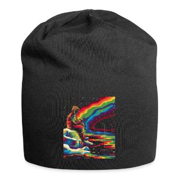 Eisfischen Fischer Fischer Popart - Jersey-Beanie - Schwarz - Vorne