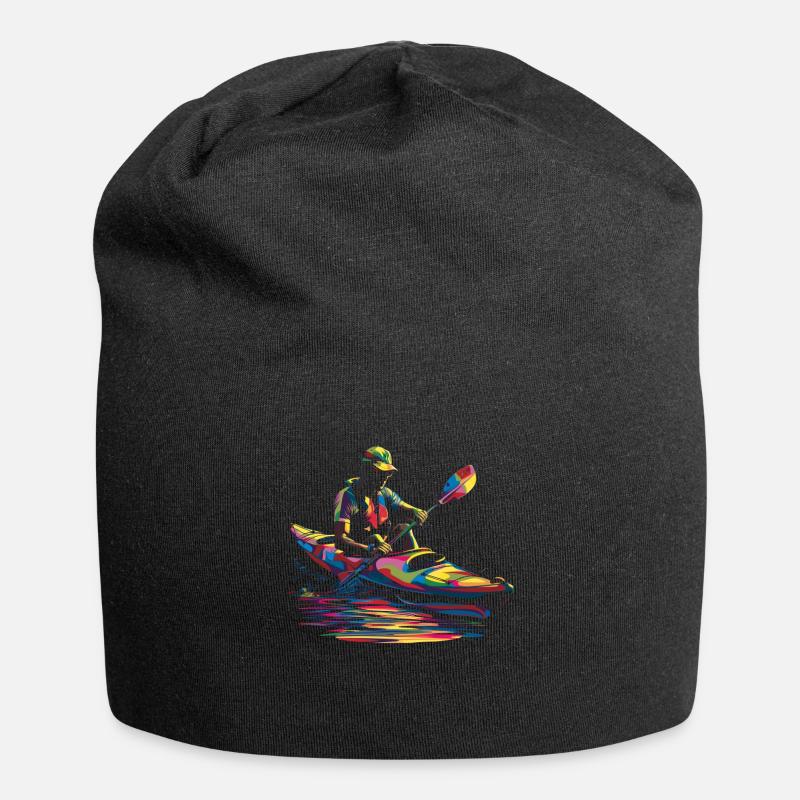 Kajak Kajakfahrer Popart - Jersey-Beanie - Schwarz