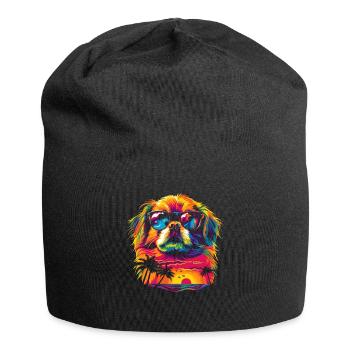 Pekingese Dog Sunglasses Beach Popart - Jersey Beanie - black - Front