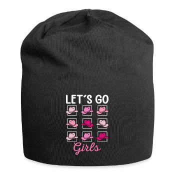 Brautparty Bachelorette Party Lets Go Girls - Jersey-Beanie - Schwarz - Vorne