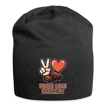 Brownies Spruch Gebäck Lustiges Brownie Geschenk - Jersey-Beanie - Schwarz - Vorne