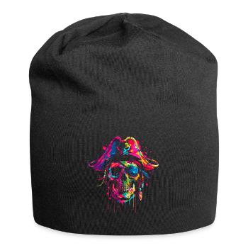 Piratenkapitän Totenkopf Popart - Jersey-Beanie - Schwarz - Vorne