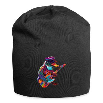 Platypus Mammal Guitar Cowboy Hat Popart - Jersey Beanie - black - Front