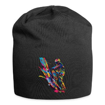 Baumklettern Baumkletterer Arborist Popart - Jersey-Beanie - Schwarz - Vorne