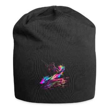 Wakeboarding Wakeboard Wakeboarder Popart - Jersey Beanie - black - Front