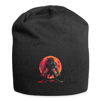 Werewolf Wolf Moon Popart - Jersey Beanie - black - Front