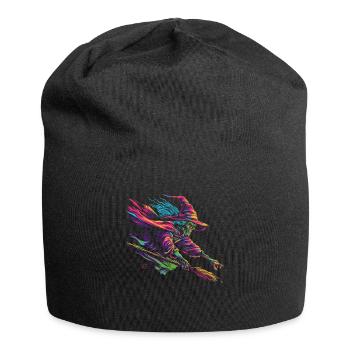 Balai de sorcière Halloween Spooky Popart - Bonnet en jersey - noir - Devant