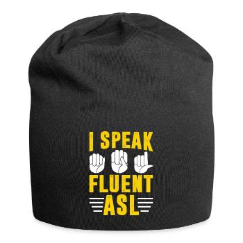 Deaf Pride Awareness Gebärdensprache - Jersey-Beanie - Schwarz - Vorne