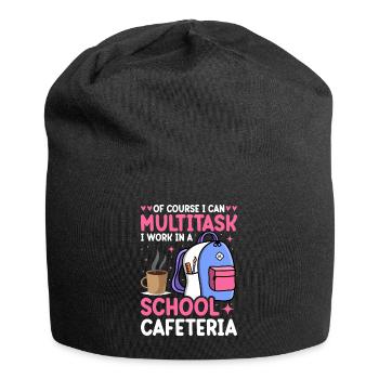 Cafeteria Mitarbeiterin Mittagessen Dame Multitask - Jersey-Beanie - Schwarz - Vorne