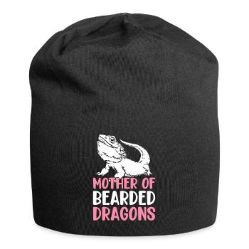 Mother of bearded dragons, lizard lover, mom - Jersey Beanie - black - Front