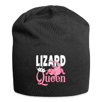 Bearded Dragon Lizard Lover Lizard Queen - Jersey Beanie - black - Front