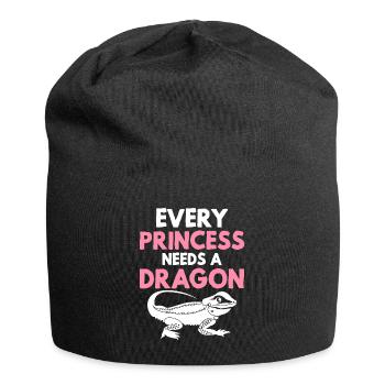 Bartagame Eidechse Liebhaber Mädchen Prinzessin br - Jersey-Beanie - Schwarz - Vorne