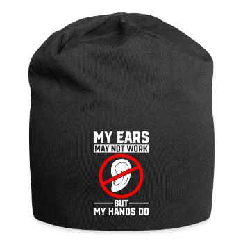 Deaf Pride Awareness ASL - Jersey Beanie - black - Front