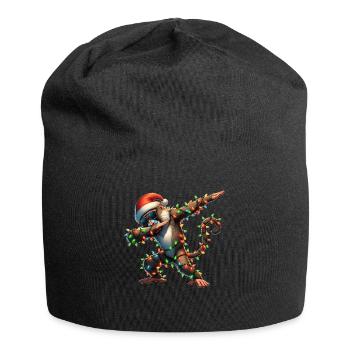 Polka Dot Baboon Sunglasses Cute Christmas - Jersey Beanie - black - Front