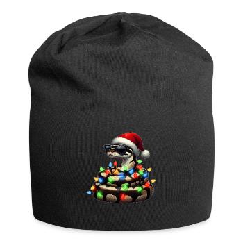 Ball Python Schlange Sonnenbrille Niedlich Weihnac - Jersey-Beanie - Schwarz - Vorne
