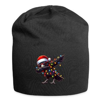 Dabbing Crow Corbeau Lunettes de soleil Noël mignon - Bonnet en jersey - noir - Devant