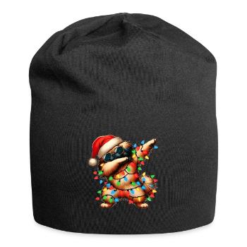 Dabbing Pekingese Sonnenbrille Niedlich Weihnachte - Jersey-Beanie - Schwarz - Vorne