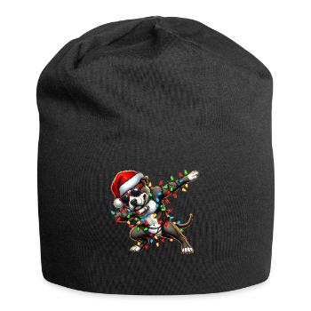 Tupfende Pitbull Pittie Sonnenbrille Niedlich Weih - Jersey-Beanie - Schwarz - Vorne