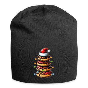 Beignets Pile Beignets Saupoudre Chapeau de Noël Xm - Bonnet en jersey - noir - Devant