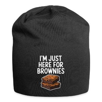 Brownies Spruch Gebäck Lustiges Brownie Geschenk - Jersey-Beanie - Schwarz - Vorne