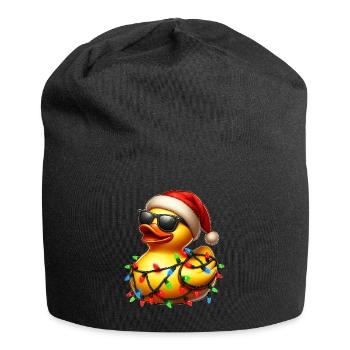 Polka Dot Rubber Duck Sunglasses Cute Christmas - Jersey Beanie - black - Front