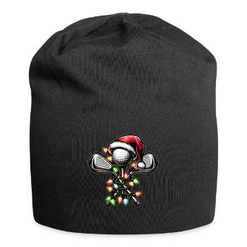 Golf Golfer Golfing Weihnachtsmütze Xmas - Jersey-Beanie - Schwarz - Vorne